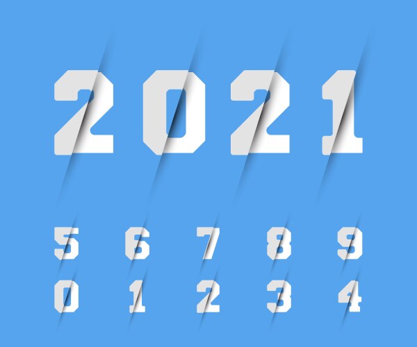 Set numbers 0 1 2 3 4 5 6 7 8 9 razor design vector image