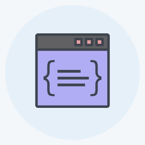 Icon code suitable for programming symbol color vector image