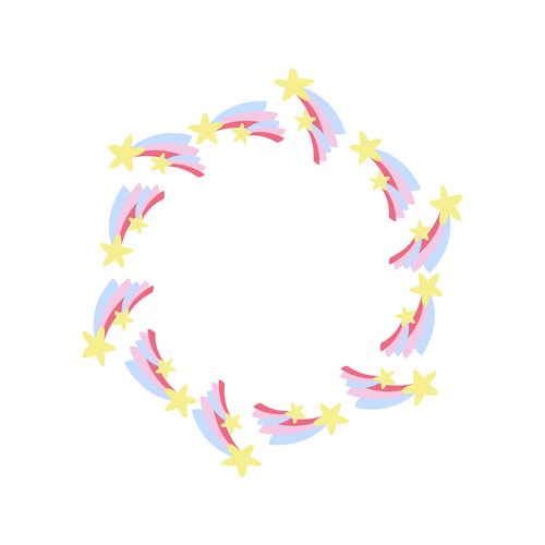 Pastel Shooting Star Circle Vector Image