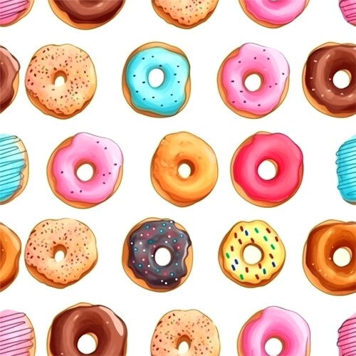 Pink donut glaze with many decorative sprinkles Vector Image