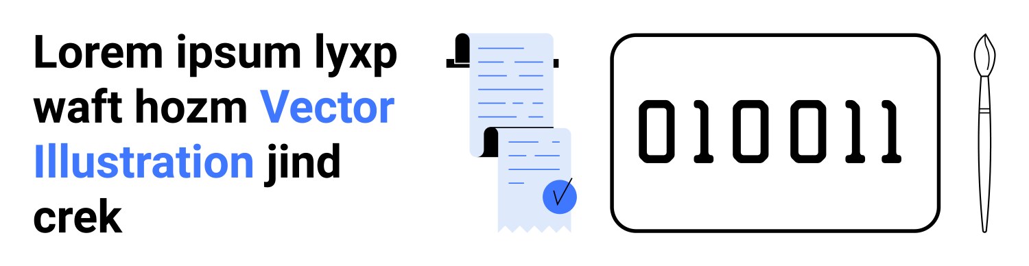 Digital document management with binary code vector image