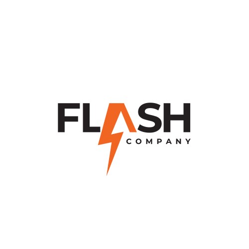Flash text logo design template – Royalty-Free Vector | VectorStock