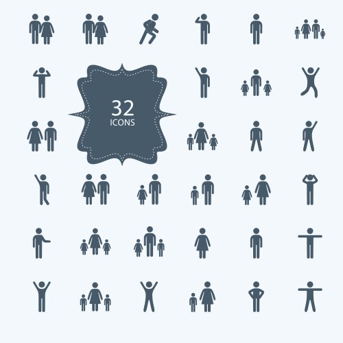 assembly people silhouettes stick figure vector