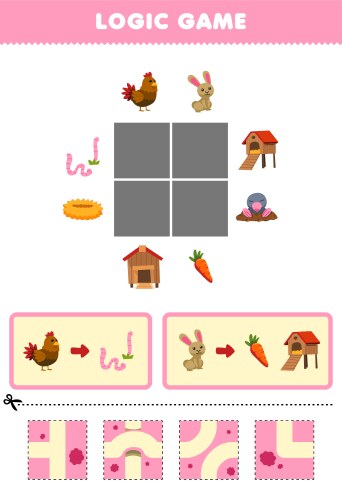 Education game for children logic puzzle build vector image