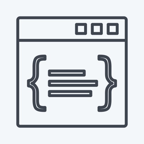 Icon code suitable for programming symbol line vector image