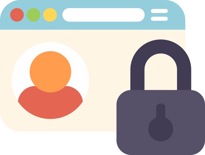 Secure login showing user profile protected vector image