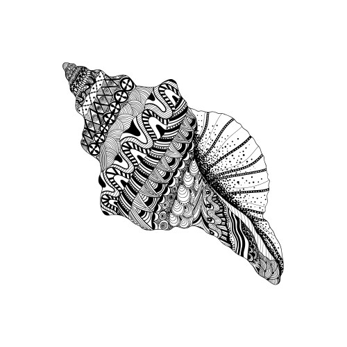 Stylized Sea Cockleshell Mandala Vector Image