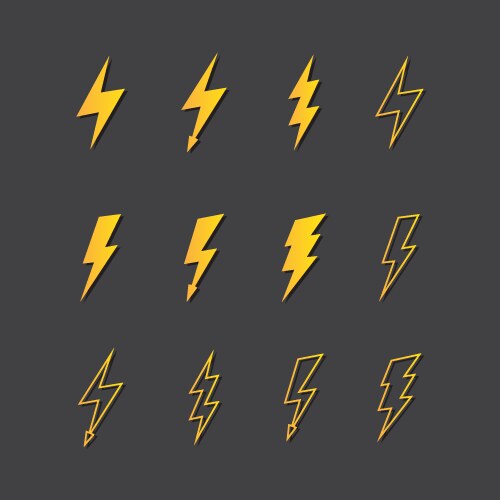 Lightning bolt symbol thunder strike speed flash Vector Image
