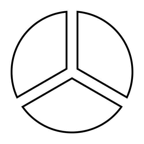 Sleek black pie chart segment pattern in simple vector image