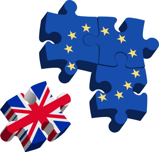 Brexit puzzle pieces vector image