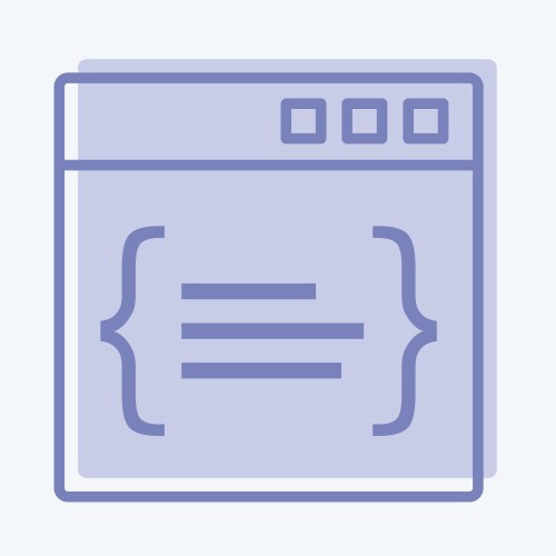 Icon code suitable for programming symbol two vector image