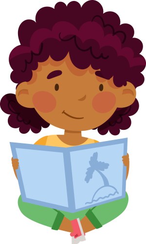 Cute african american girl sitting on floor Vector Image