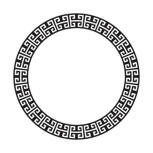 Greek round decorative frame for design Royalty Free Vector