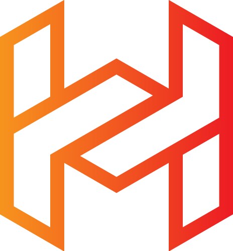 Initial hp logo design with shield style Vector Image
