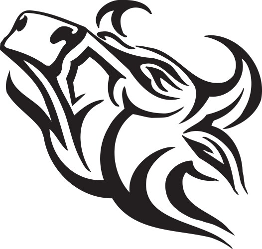 Bull in tribal style - image Vector Image
