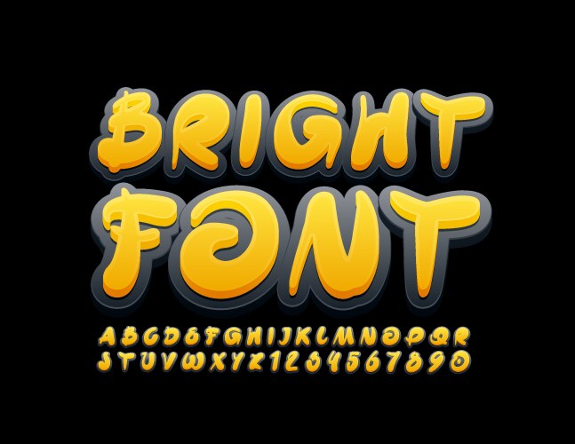 yellow and black bright font vector image