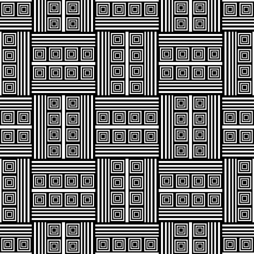 Checked pattern with square and striped elements vector image