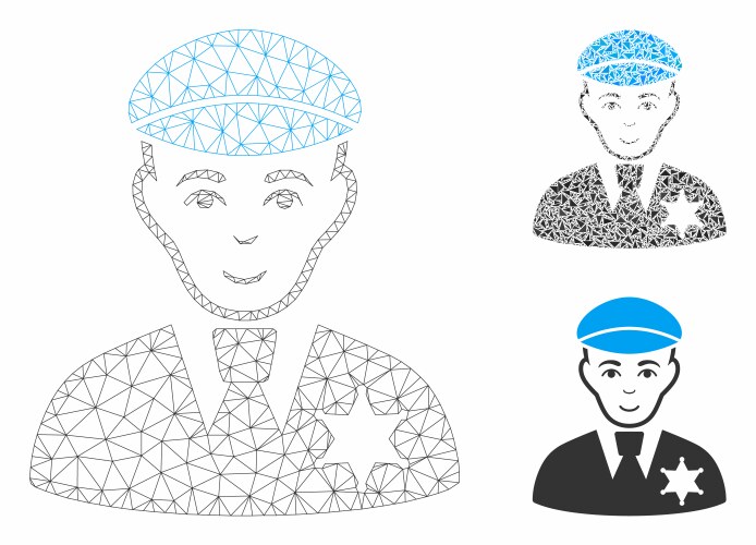 Sheriff mesh network model and triangle vector image