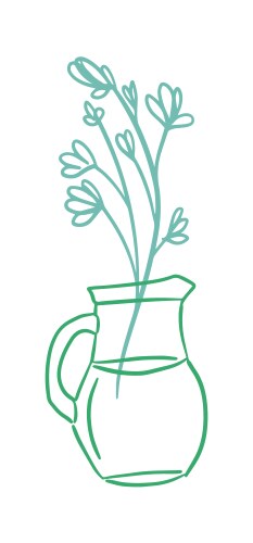 Single Line Flower in Vase Vector Image