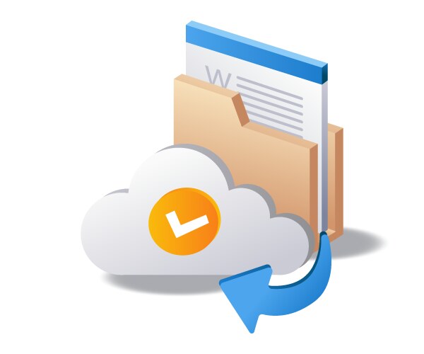 Cloud data folder computer technology infographic vector image