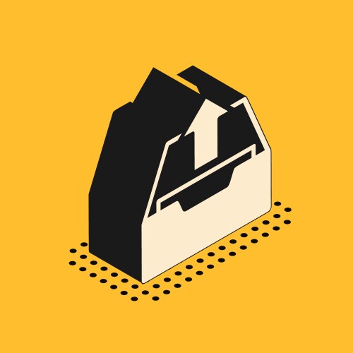 Isometric upload inbox icon isolated on yellow vector image