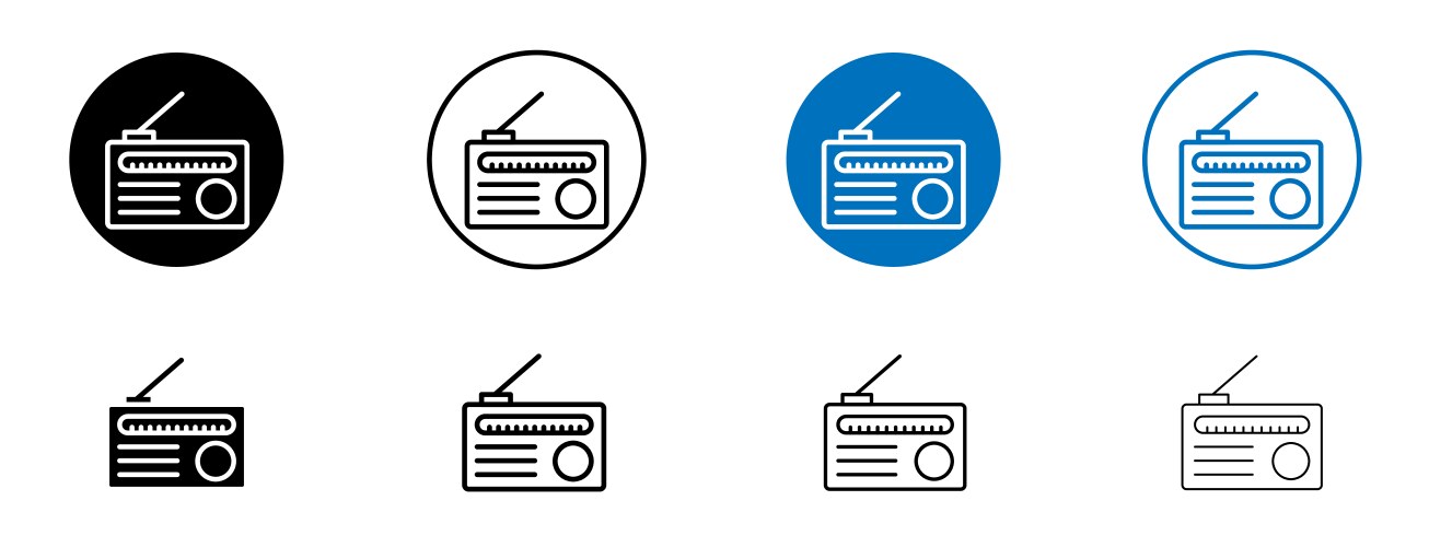 Radio icons linear trend modern set – Royalty-Free Vector | VectorStock
