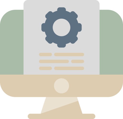 Computer showing website development process vector image