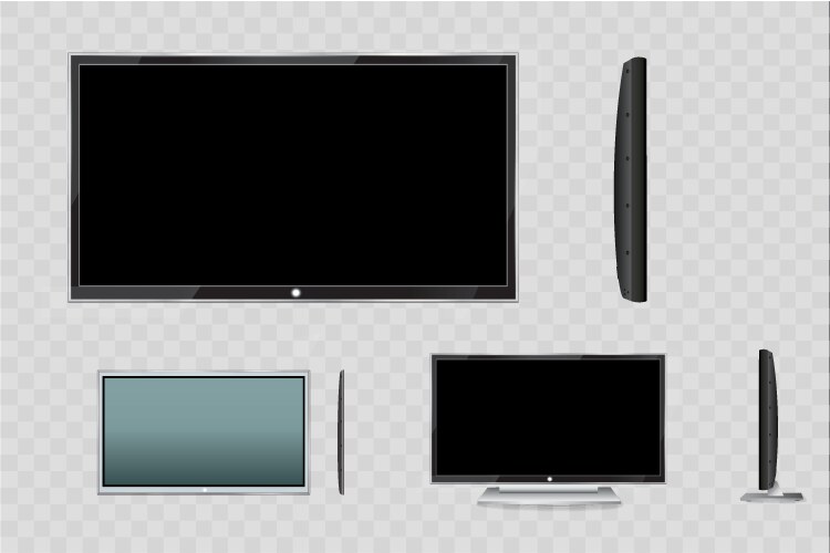 Flat led monitor of computer or black photo frame vector image