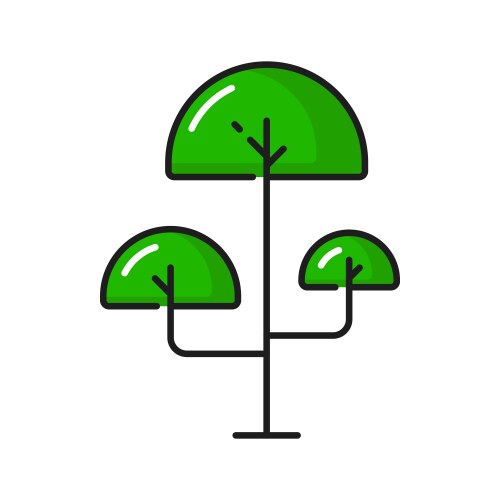 Green tree in cartoon design funny kids plant vector image