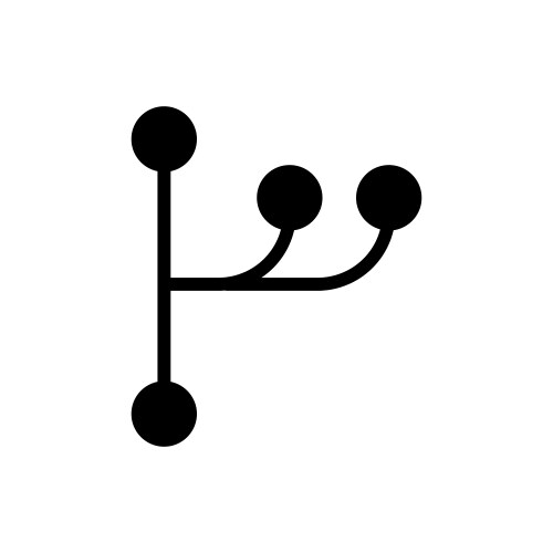 Code branch icon set merge data request symbol vector image