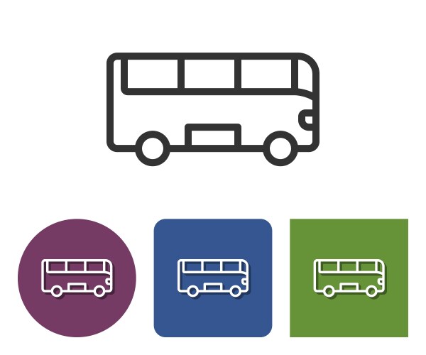 Line icon of bus in different variants vector image