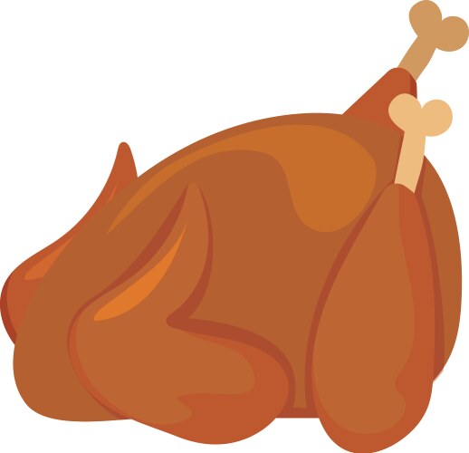 Roasted Turkey on White Vector Image