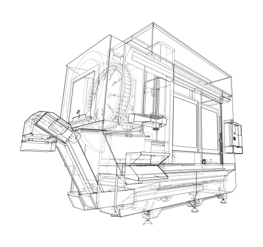 Metalworking cnc milling machine vector image