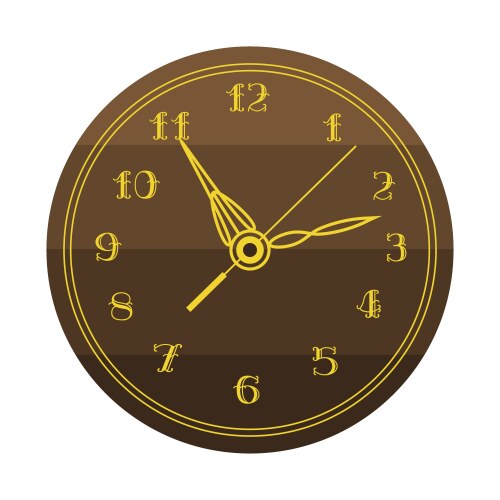 Wall clock circle sign with chronometer pointer vector image