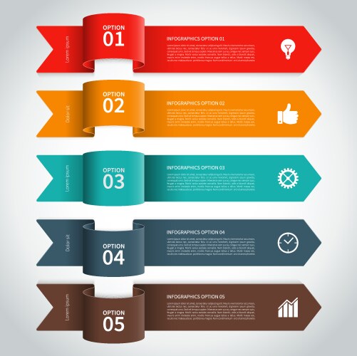 Arrow infographic template with 3 steps Royalty Free Vector