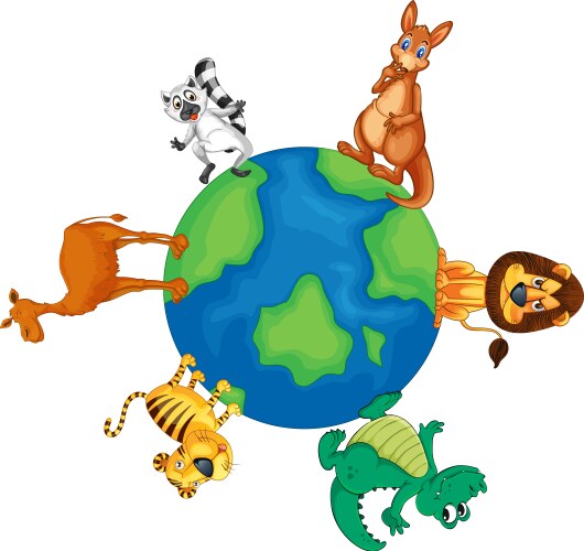 Animals around the world vector image