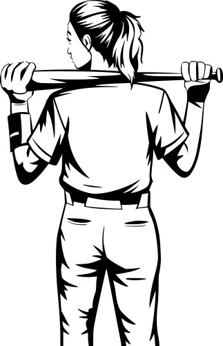 Girl softball svg Vector Image