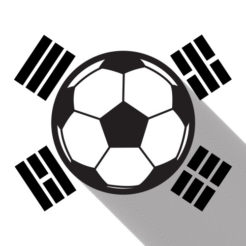 South Korea Football Icon Vector Image