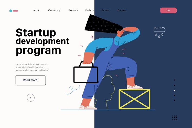 Lean startup strategy flat line concept spot pack – Royalty-Free Vector ...