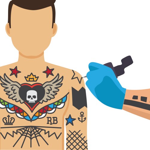 Tattoo Machine Process Vector Image