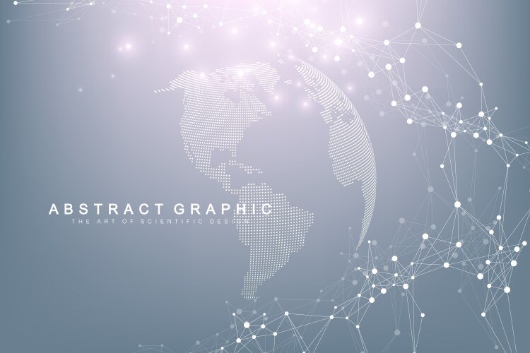 World map point with global technology networking vector image