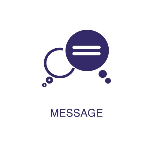 Message element in flat simple style on white vector image