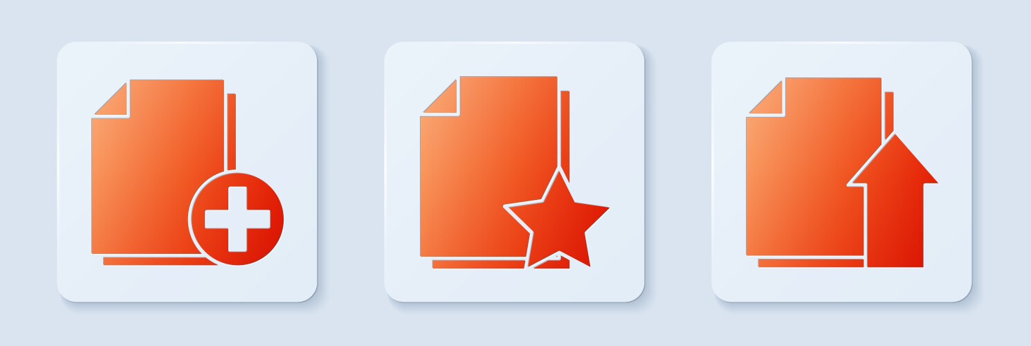 Set document with star add new file and upload vector image