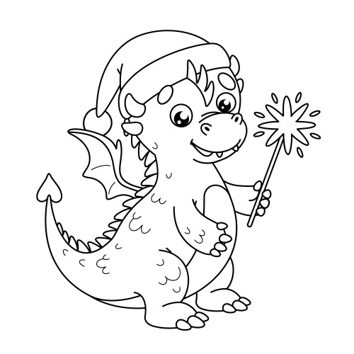 Chinese New Year Dragon Coloring Page Vector Image