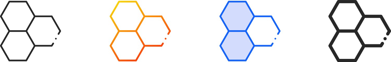 Cells iconthin linear gradient blue stroke Vector Image