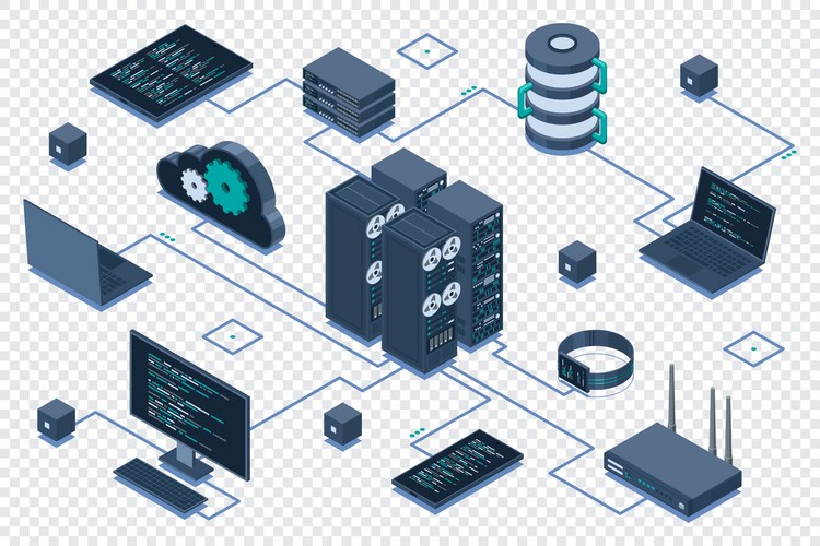 Isometric server Vector Images & Graphics for Commercial Use | VectorStock