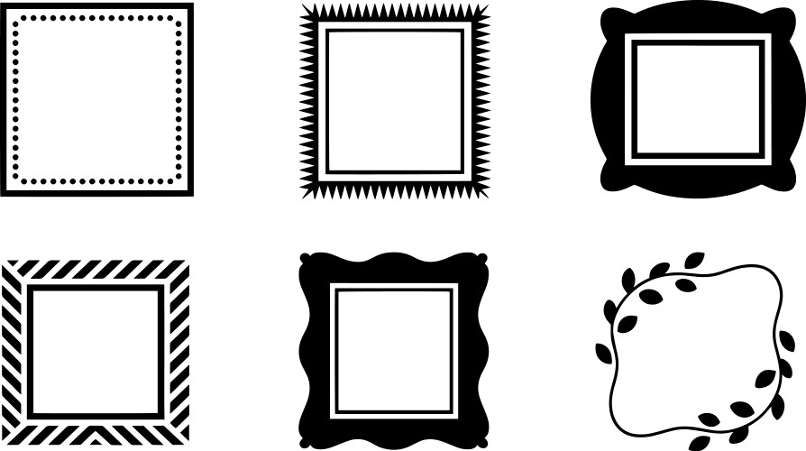 Monochrome Frame Collection Vector Image