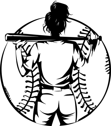 Girl softball svg Vector Image