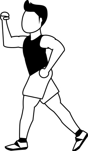 Running man avatar sideview icon image vector image