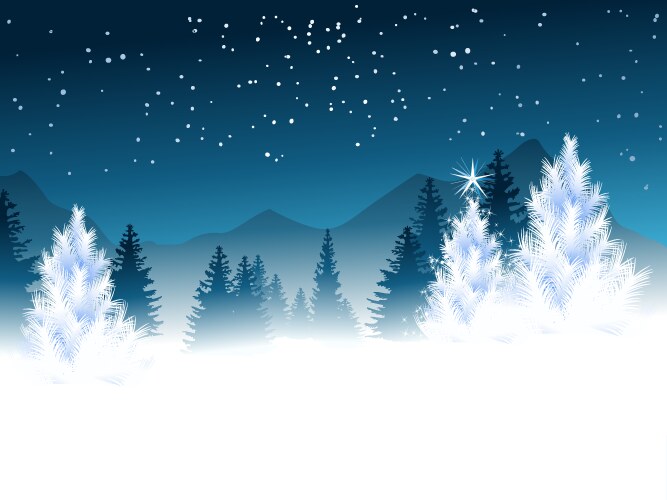 Landscape with fir trees Royalty Free Vector Image